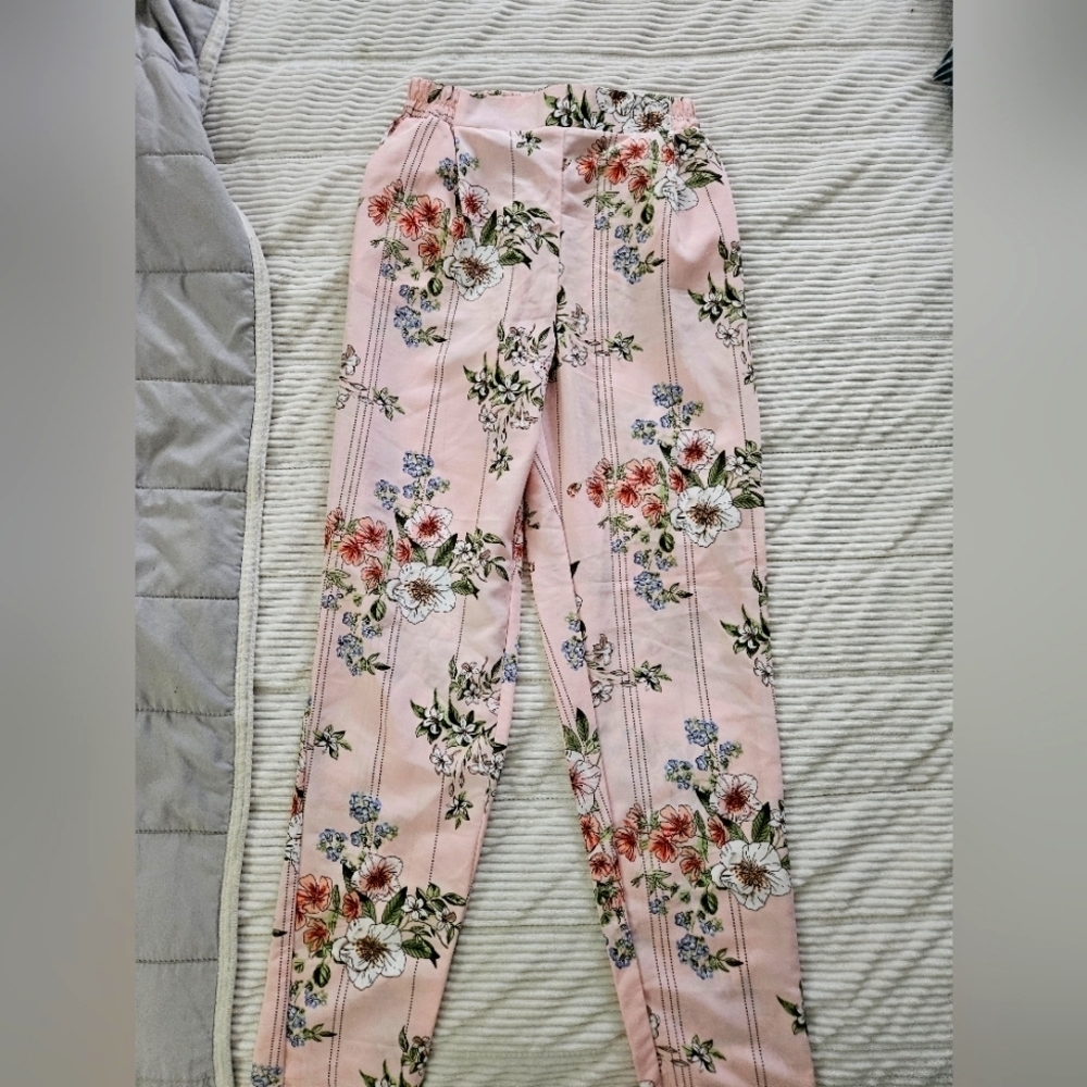 Primark Floral Pink Women's Pants Size 0